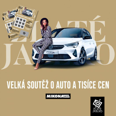 VELKÁ SOUTĚŽ O AUTO A TISÍCE CEN VE ZLATÉM JABLKU